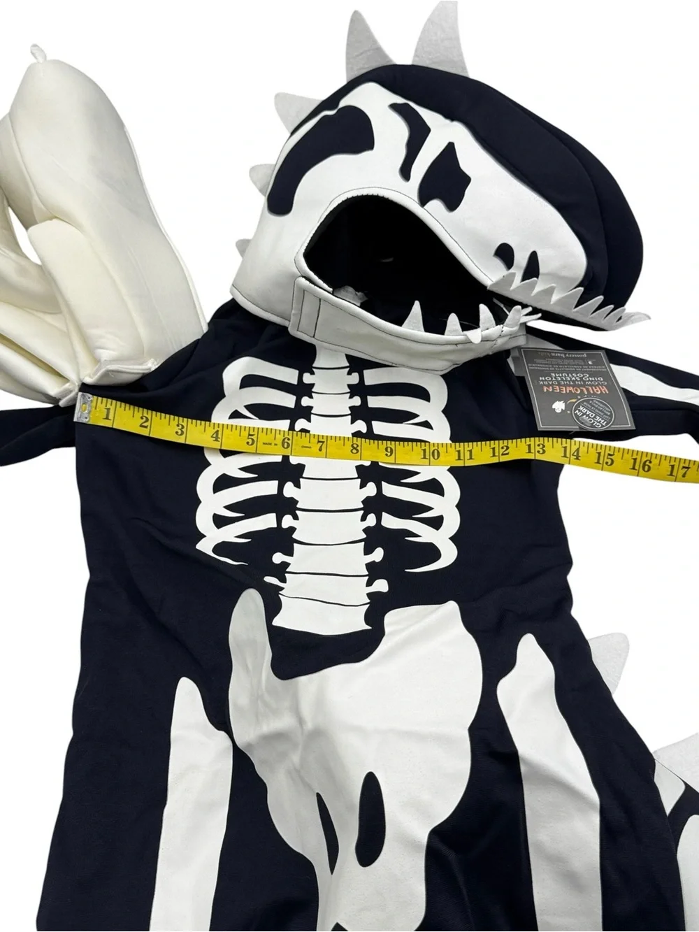 Pottery Barn Kids Dino Skeleton Glow In the Dark Costume Set Size 7-8 Years